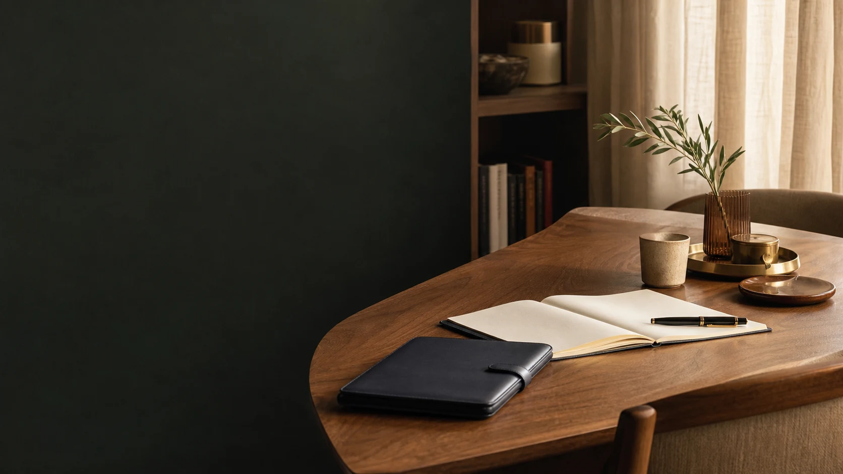 A warm, quiet worktable prepared for a thoughtful career conversation